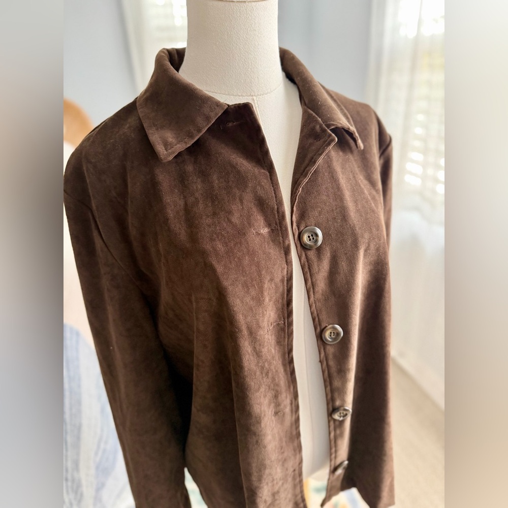 Vintage Suede-Look Shirt Jacket M